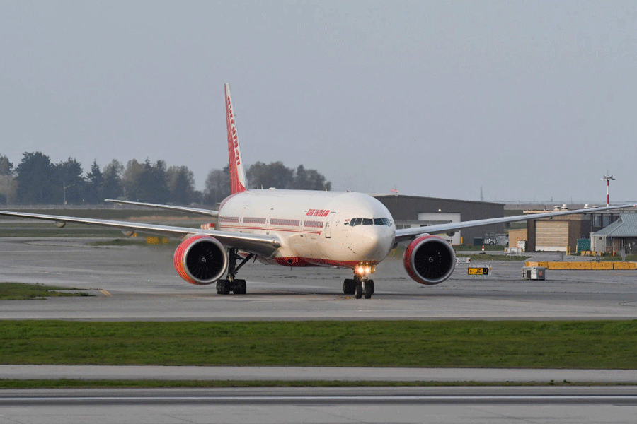 FILE PHOTO: Air India flight 185 arrives from New Delhi, at Vancouver International Airport, in Richmond.