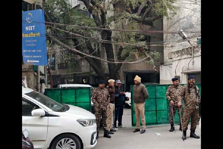 The ED raids the Delhi office of Al Falah University on Tuesday. 