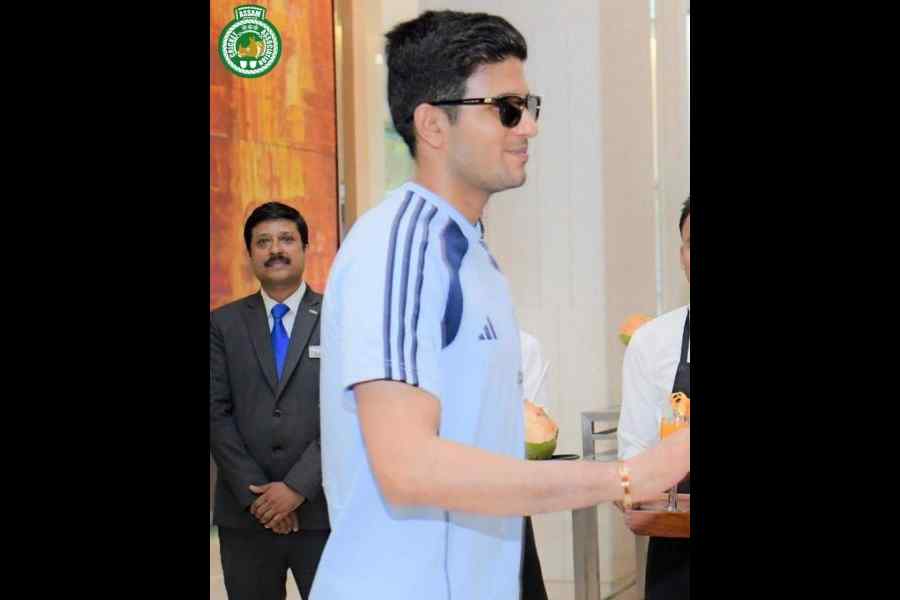 Shubman Gill at the Guwahati airport on Wednesday.