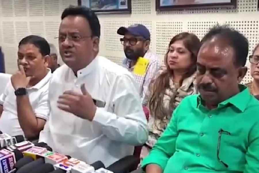 The SMC's Trinamool Congress councillors address the media in Siliguri on Wednesday