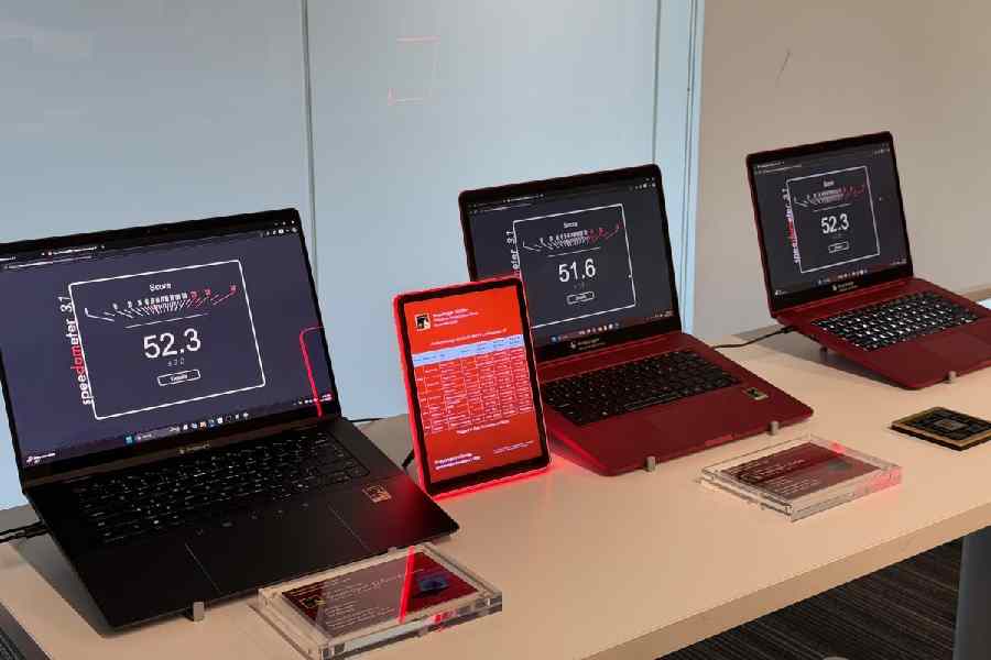 Qualcomm’s Snapdragon X2 Elite Extreme chipset in action at the company’s HQ in San Diego.