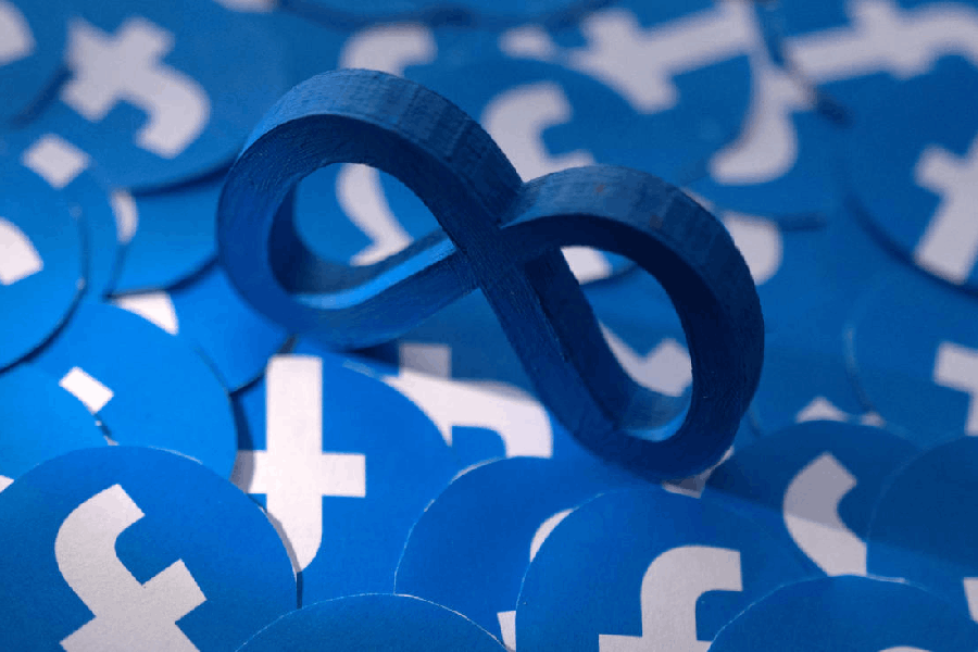 Meta and Facebook logos are seen in this illustration.