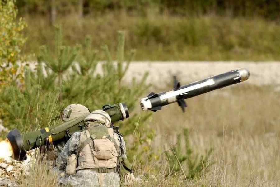 A Javelin anti-tank missile