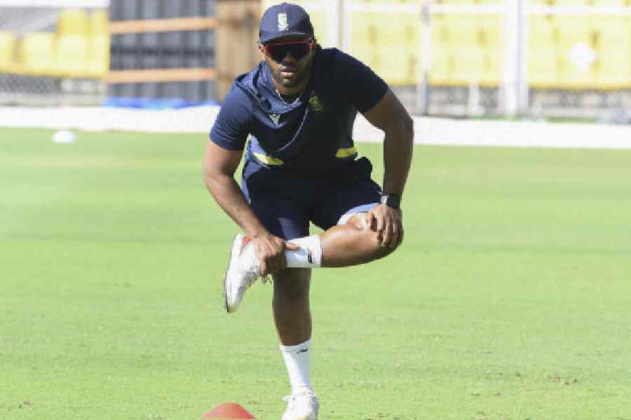 South Africa captain Temba Bavuma during a training session in Guwahati on Thursday. 