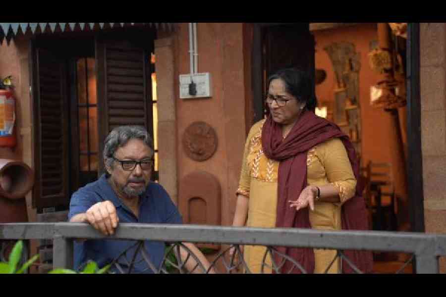 Anjan Dutt and Mamata Shankar in Deri Hoye Geche, which releases in theatres on November 28