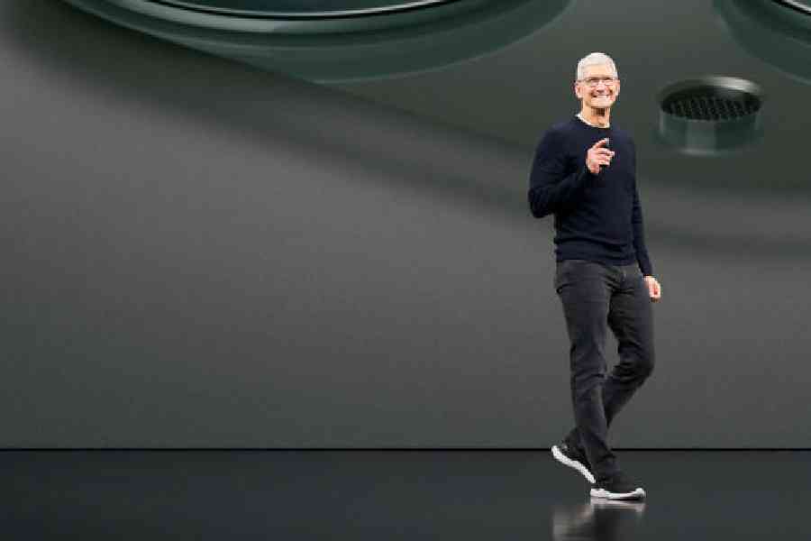 File picture of Apple CEO Tim Cook, rocking a pair of sneakers