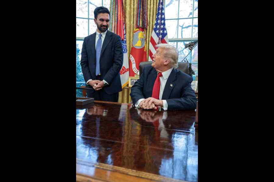 US President Donald Trump and New York City mayor-elect Zohran Mamdani in the Oval Office on Friday. 