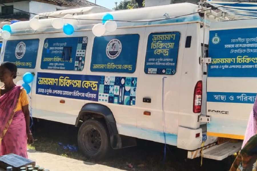 The mobile health clinic in the Kalchini block of Alipurduar.