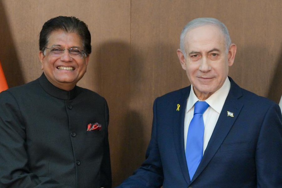 Piyush Goyal and Benjamin Netanyahu