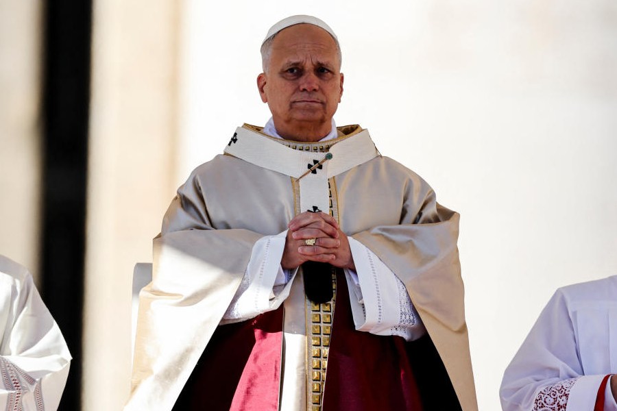 Pope Leo XIV celebrates a Mass for the Jubilee of Choirs, in Saint Peter's Square, at the Vatican, November 23, 2025.