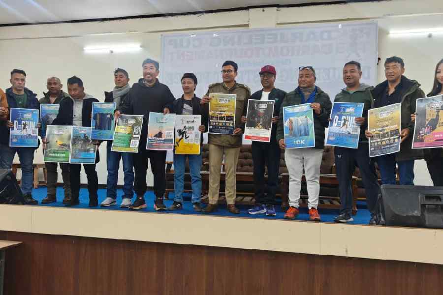 The poster of the third edition of the MELOtea FEST — scheduled from December 11 to 14 — being jointly released by the Darjeeling police, GTA and partner agencies on Saturday