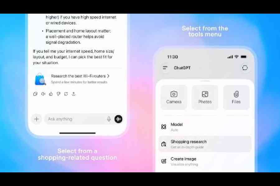 Shopping research is powered by a version of GPT‑5 mini trained with reinforcement learning specifically for shopping tasks. Picture: OpenAI