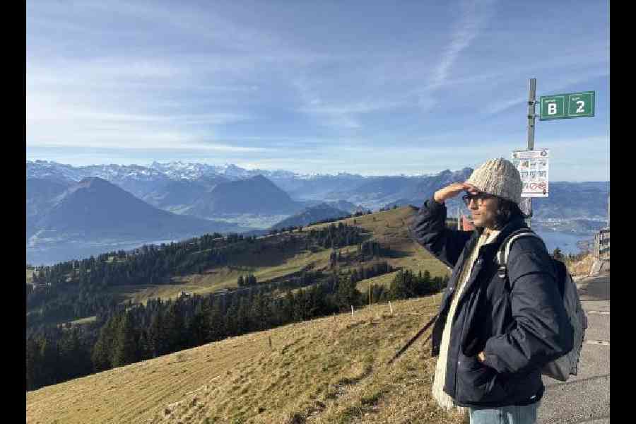 Amartya Ray takes in the view from Mount Rigi