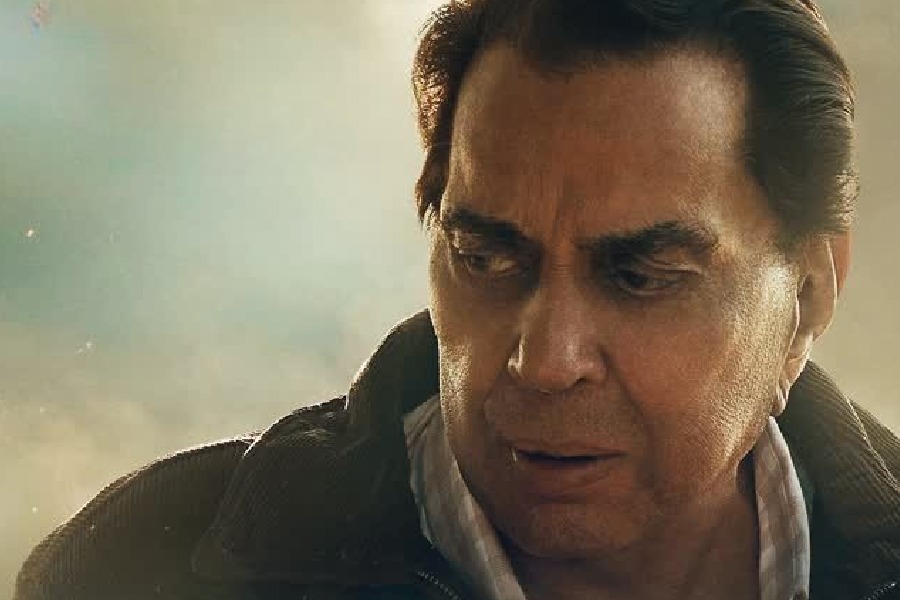 A poster of 'Ikkis' featuring Dharmendra