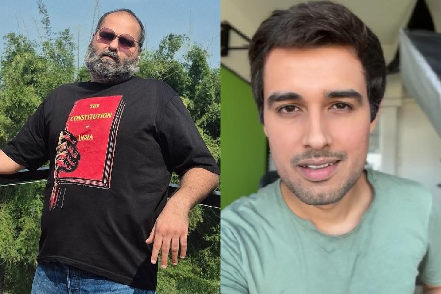 Kunal Kamra (left), Dhruv Rathee