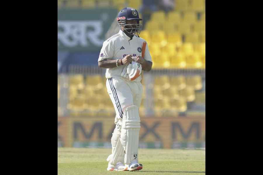 Captain Rishabh Pant walks off the field after his dismissal on the fifth day of the second Test versus South Africa in Guwahati on Wednesday.