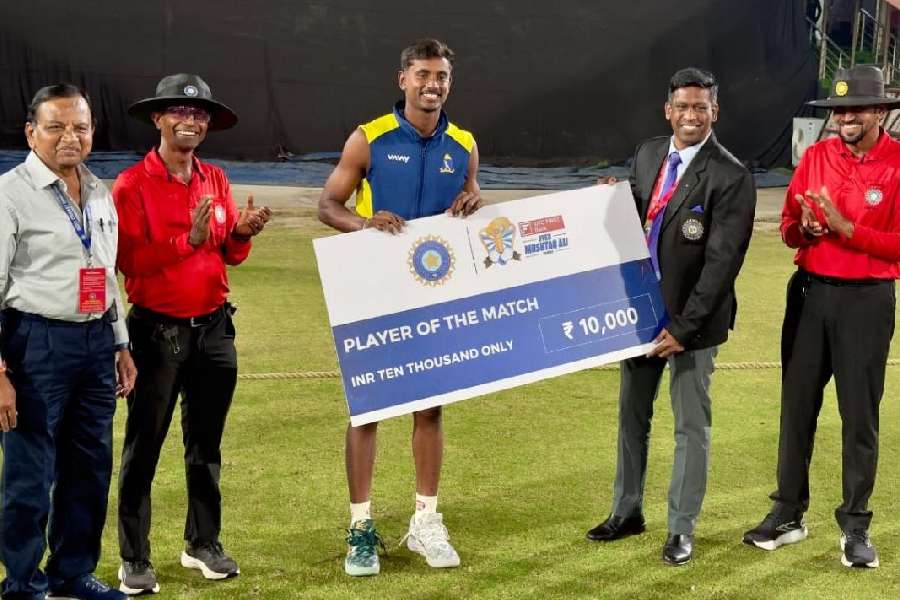 MoM Abishek Porel on Wednesday. 