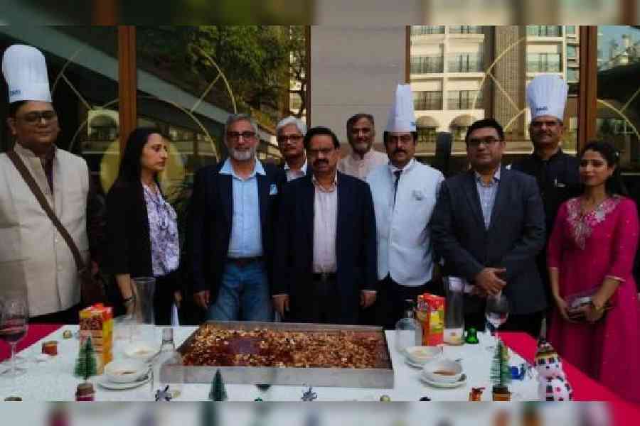 The cake-mixing ceremony during the conference on Thursday