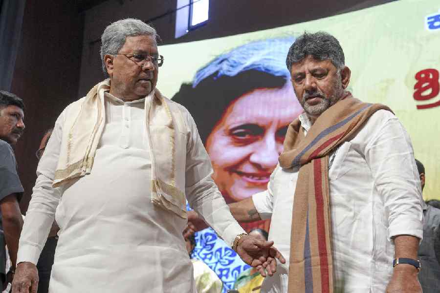 Siddaramaiah and DK Shivakumar at an event in Bengaluru last week.