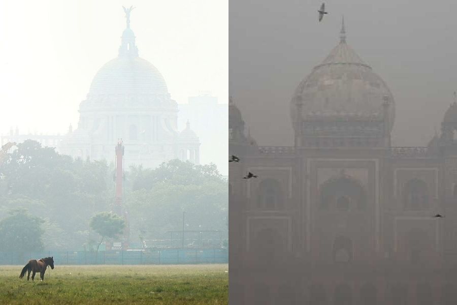 The week’s data shows that (left) Kolkata avoided the relentless, hazardous air gripping (right) Delhi, but its own AQI swings remain a cause for concern