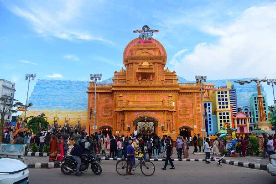 Durga Puja pandal at Saheed Nagar in Bhubaneswar