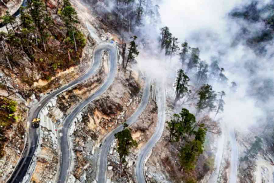 A road built by the BRO in Sikkim.