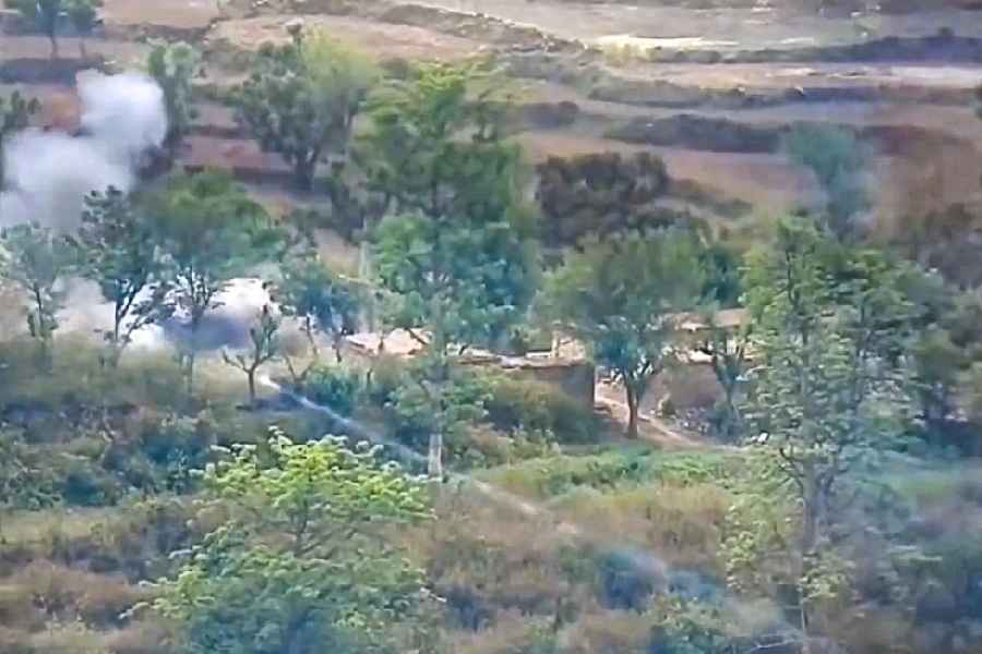 In this screengrab from a video posted by @adgpi via X on May 10, 2025, visuals of ‘Operation Sindoor’ in light of the ongoing military conflict between India and Pakistan.
