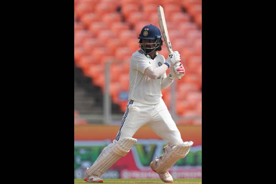 KL Rahul en route to his century on Day II of the first Test against the West Indies in Ahmedabad on Friday. This is his second Test hundred at home.
