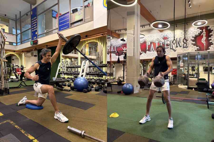 The single-arm Landmine press is a great way to develop unilateral overhead pressing strength. 'Kettlebell clean' engages muscles throughout the body, including legs, back, core, and shoulders, improves coordination, and develops explosive power