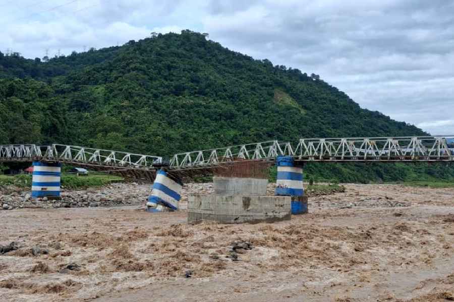 A bridge over Balason river in Dudhiya under Mirik sub-division collapsed on Sunday.
