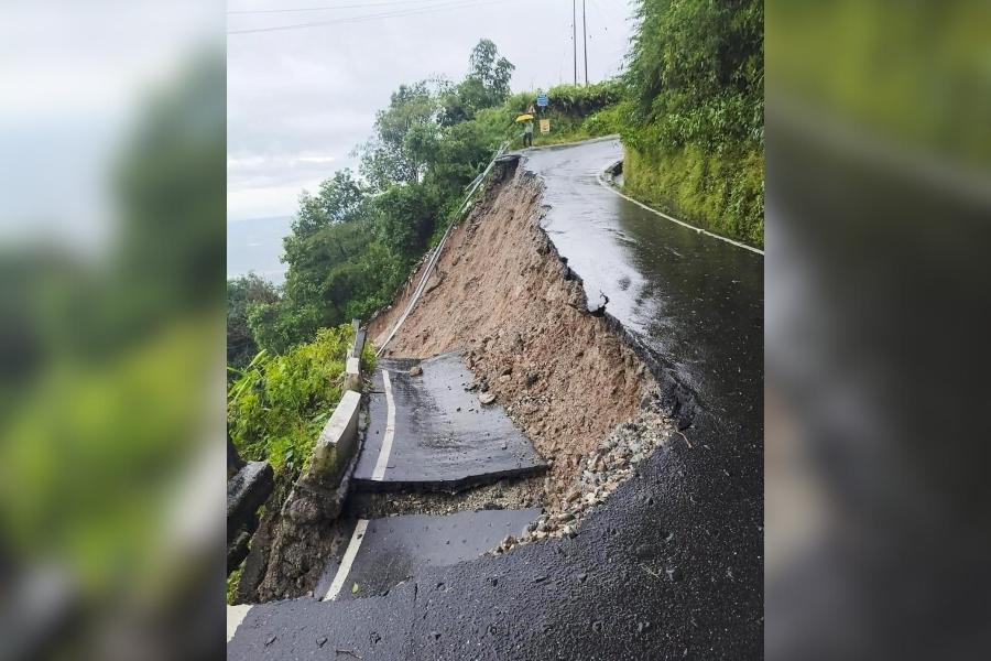 A part of the damaged Rohini road 