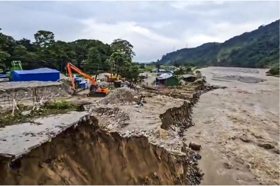 The aftermath of multiple landslides  