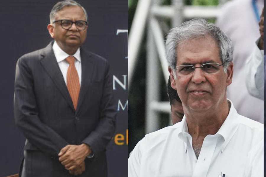 N. Chandrasekaran, Noel Tata (right)