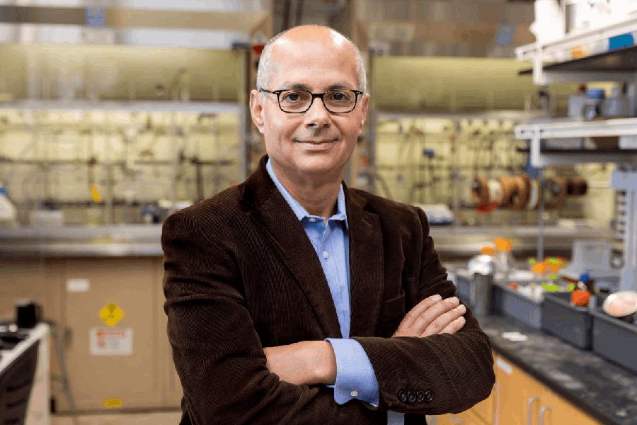 UC Berkeley chemistry professor Omar Yaghi poses in his lab at the University of California, Berkeley in Berkeley, California, U.S., in an undated photograph.