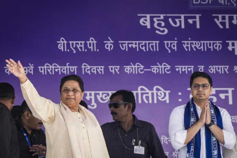 Mayawati at the rally in Lucknow on Thursday.
