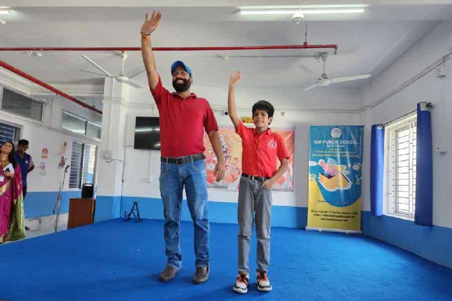 A father-and-son duo at the fashion show