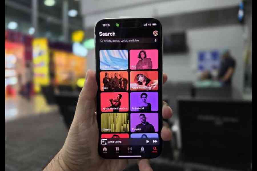 File picture of Apple Music being used on iPhone 16 Pro Max