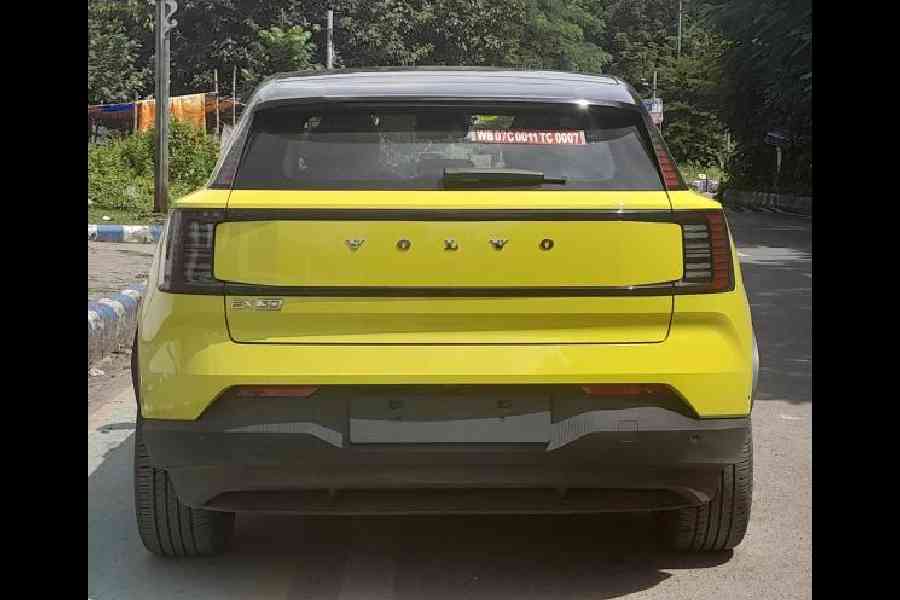 The rear end is square and boxy with an emphasis on width