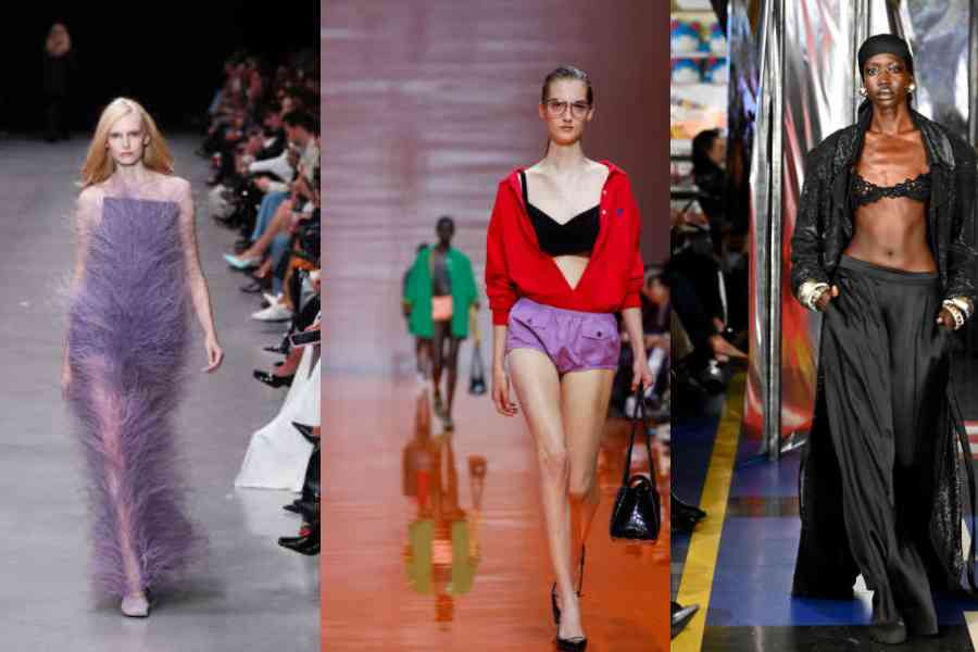 Stella McCartney model in Paris, Prada, A model walks the runway at the AK|OK Anamika Khanna show during London Fashion Week