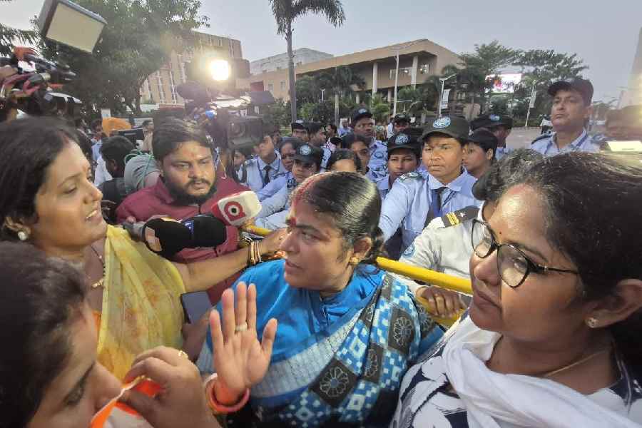 Chairperson of the Odisha State Commission for Women Sovana Mohanty at the IQ City Medical College and Hospital in Durgapur on Monday.