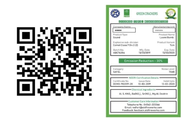 A QR code will also be present on all green crackers