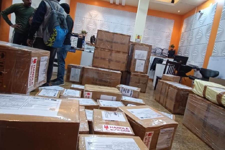 Parcels booked for addresses abroad at a Foreign Post branch