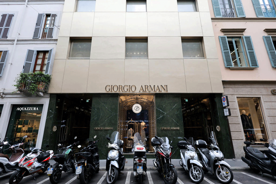 FILE PHOTO: A Giorgio Armani store in Milan, Italy.