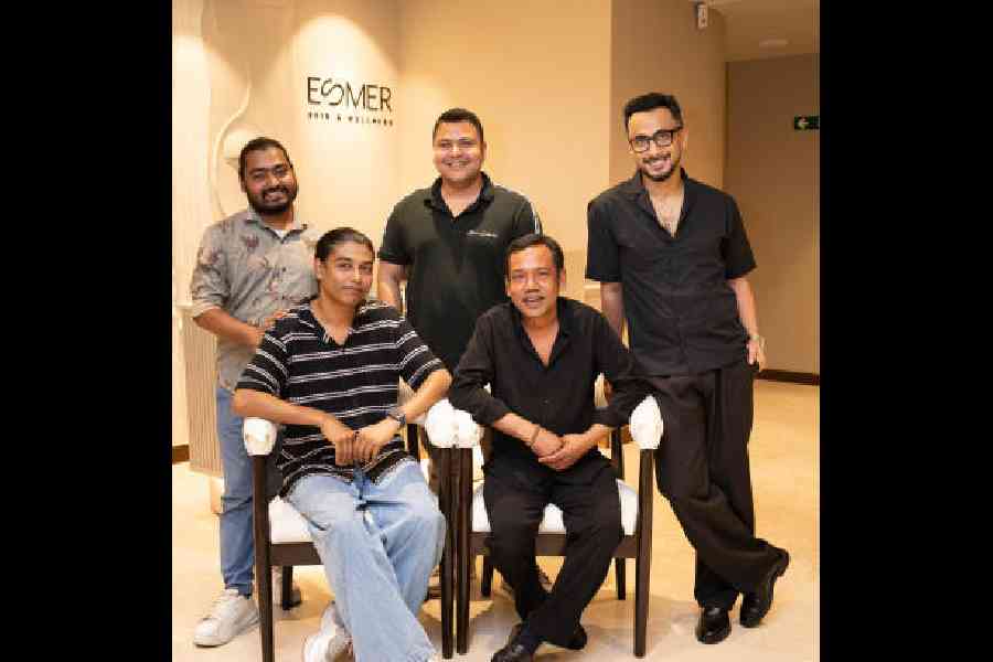 (Clockwise from top left) Kaushik Das, Mainak Das, Abhijith Chanda, Nabin Das, and Babusona Saha