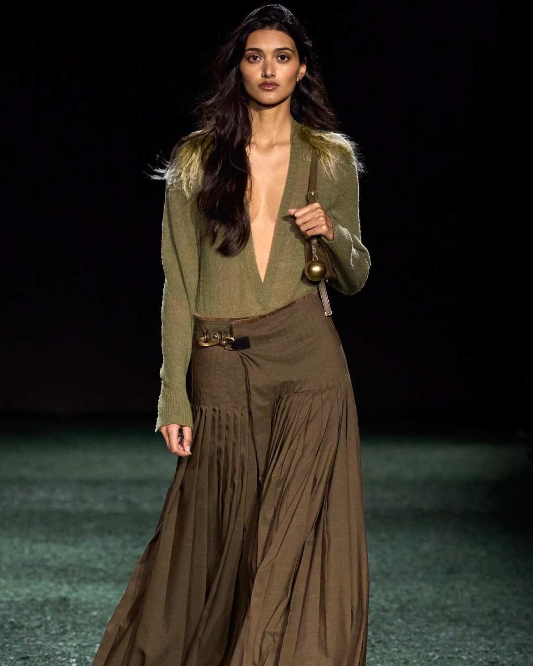 Neelam Kaur Gill, the only Indian-origin model to have walked the ramp at Victoria’s Secret Fashion Show in New York on Wednesday, turned heads in a shimmering pink set on the runway.