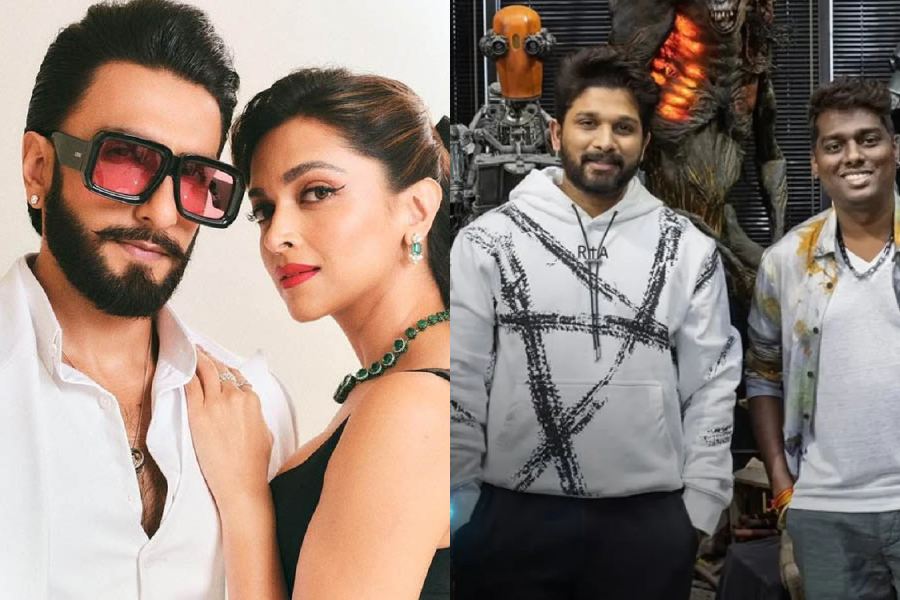 (left to right) Ranveer Singh, Deepika Padukone, Allu Arjun, Atlee