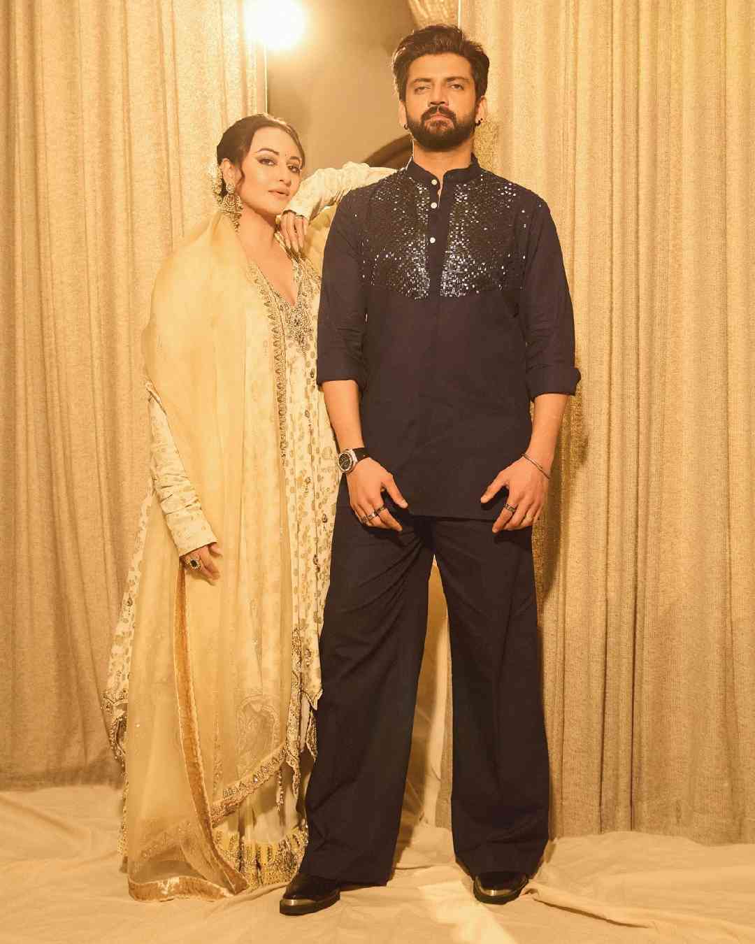 Sonakshi Sinha celebrated Diwali with husband Zaheer Iqbal. 