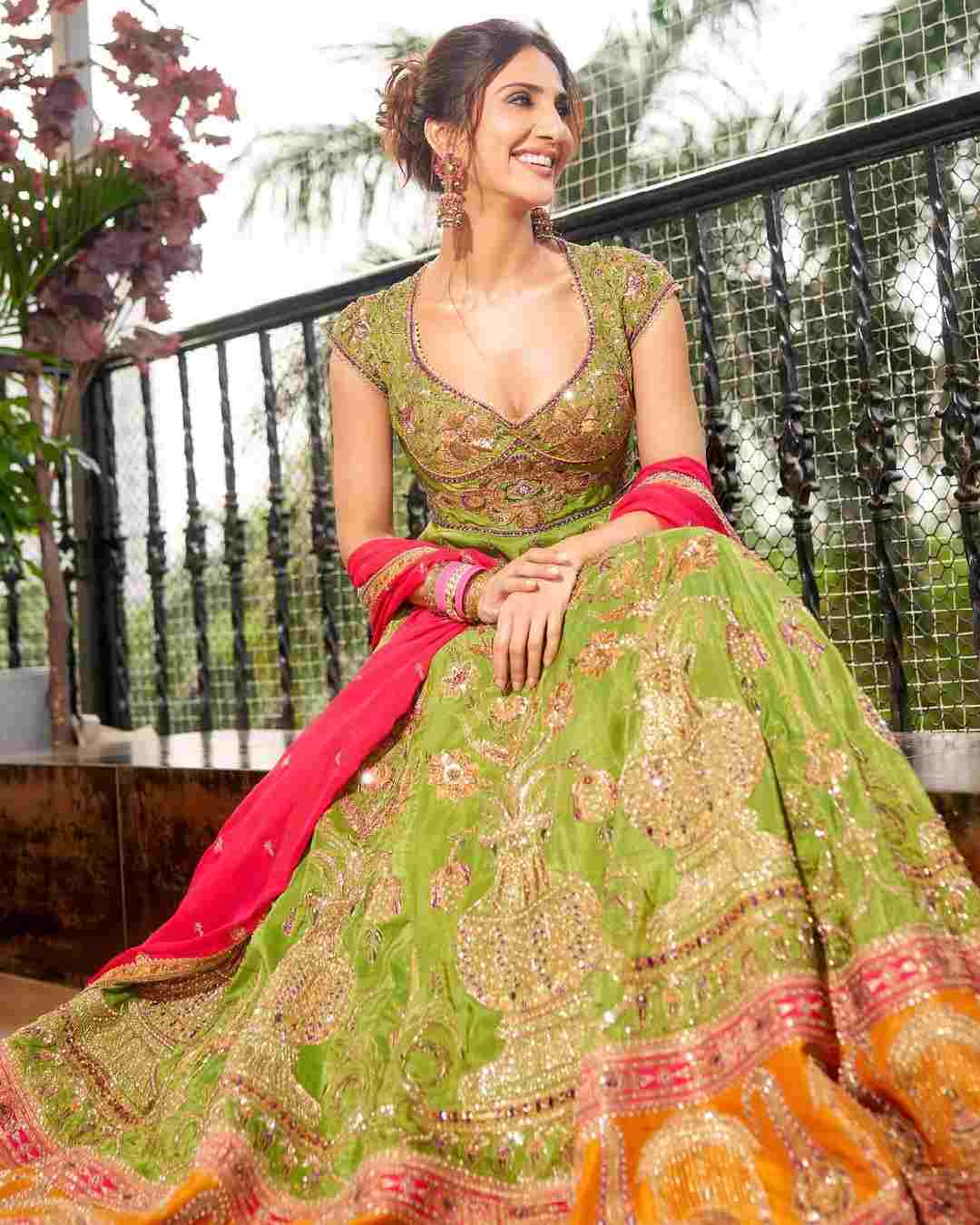 Mandala Murders star Vaani Kapoor channelled her inner desi girl in a gorgeous green lehenga.  