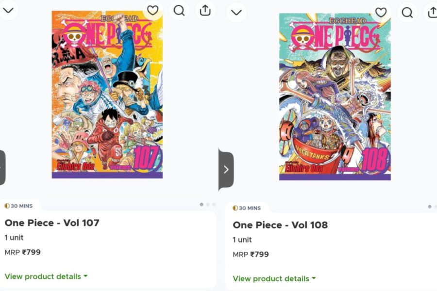 'One Piece' Volumes 107 and 108 available to order on Blinkit