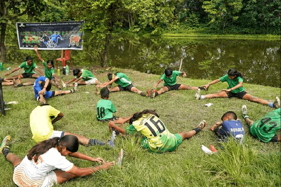 A cool-down session post practice at Shyamnagar